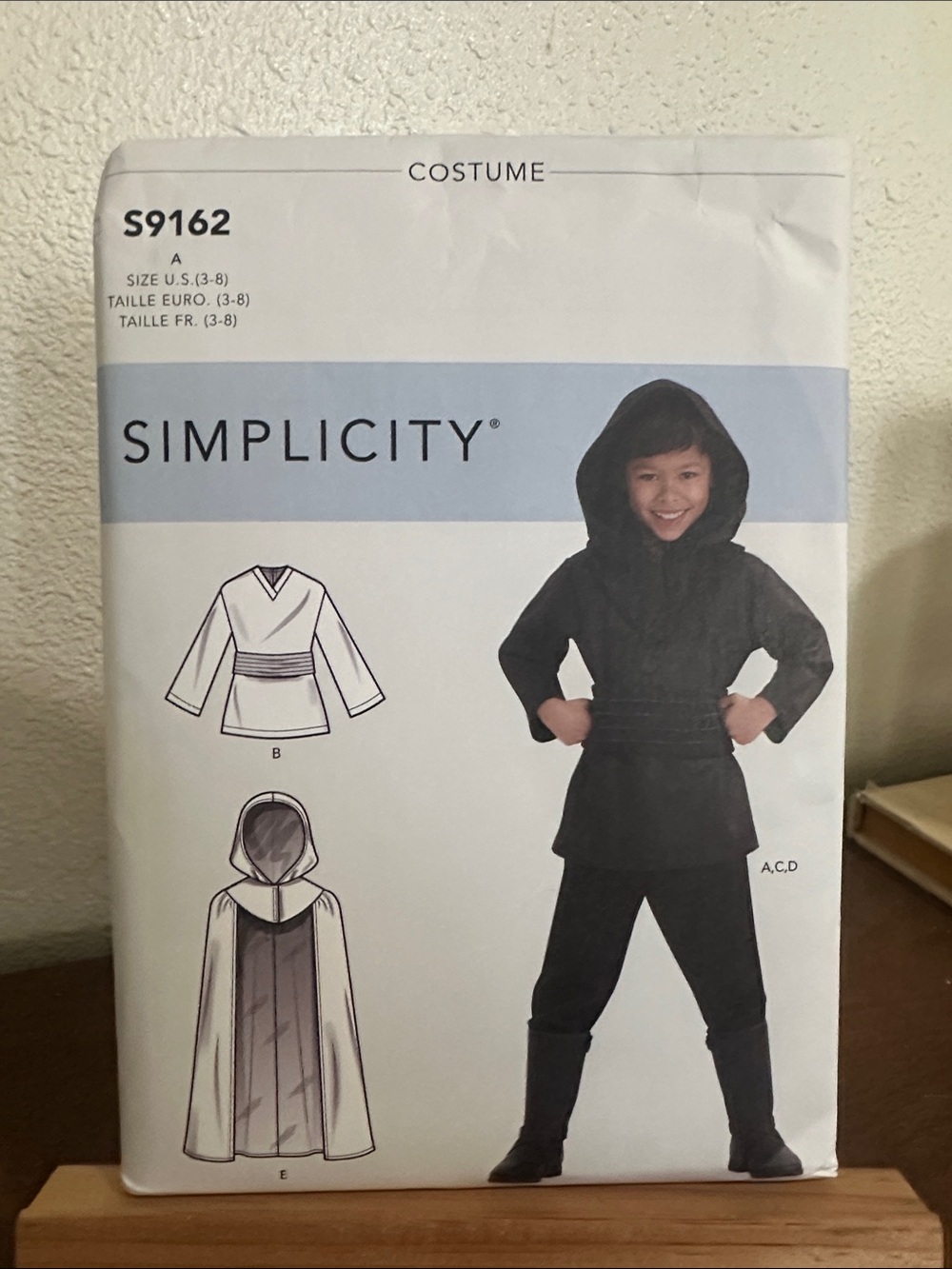 Simplicity Black Kids Hooded Costume Tunic with Pants
